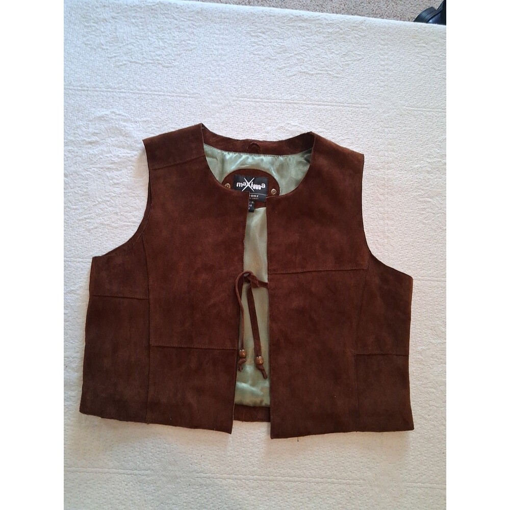 Wilson Leather Maxima Women's Vest with Tie Straps Medium Brown